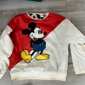 Vtg Mickey Mouse Walt Disney 90s JG Hook All-Over Print Reversible Sweatshirt